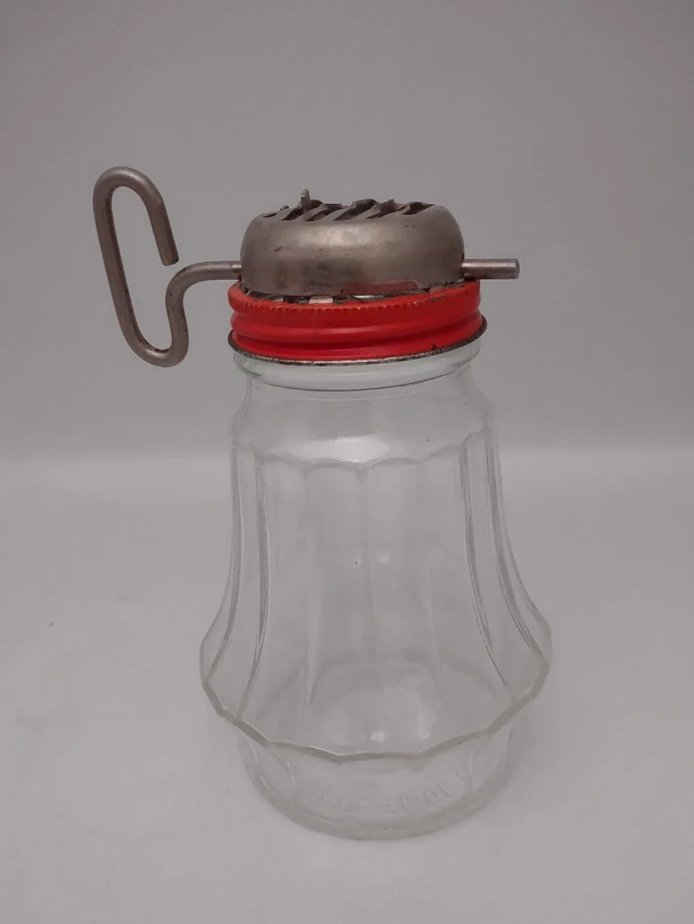 Vintage Federal Tool Corp Chicago Nut Cheese Chopper Grinder Glass Jar Turn Key